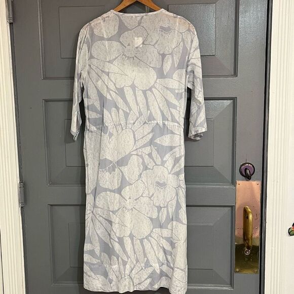Gap Deadstock 2014 3/4 Sleeve Drawstring Waist Viscose Blend Light Blue Floral D - Picture 2 of 5
